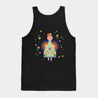 Frida kahlo mexican feminist painter colorful summer flowers viva la vida Tank Top